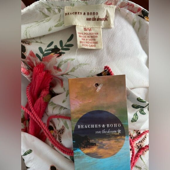 Beaches & Boho Kimono Top Beach Swim Cover Up S/M Summer Vacation - Picture 7 of 8